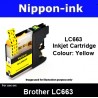 LC663 Yellow Compatible for Brother ink cartridge - LC663Y / LC-663 / LC 663 For Printer: MFC-J2320 , MFC-J2720