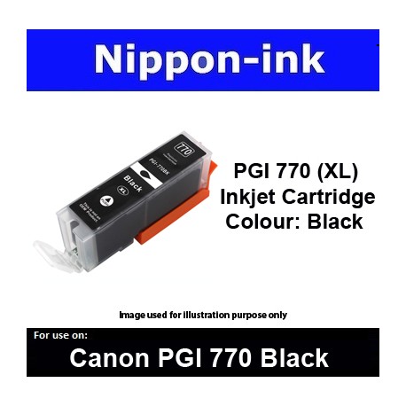 PGI770 XL Black ( BK ) for Canon ink cartridge - MG5770 MG7770 TS5070 TS8070 - PGI770BK PGI-770BK PGI 770