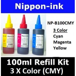 Universal Refill Kit 3 x 100ml Bottle ( Cyan Magenta Yellow ) fo Inkjet Ink Cartridge or Ink Tank System Printer Models