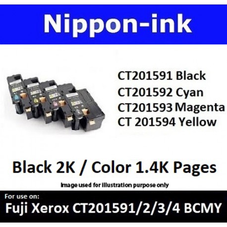 For Fuji Xerox CT 201591 CT 201592 CT 201593  CT 201594 laser toner Nipponink ( Black Cyan Magenta Yellow )