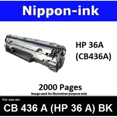 For HP 36 A ( CB 436A ) Black 436 laser Toner Nipponink 36A ( CB436A )