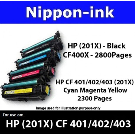 For HP 201 X ( CF 400X 401X 402X 403X ) laser Toner Nipponink 201X ( CF400X CF401X CF402X CF403X )( Black Cyan Magenta Yellow )